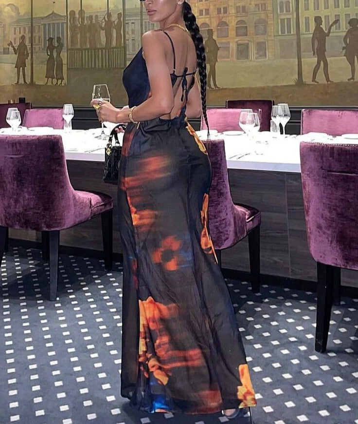In Her Mood Floral Tie-Up Maxi