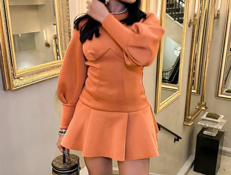 Treat Her Like a Lady Long Sleeve Mini Pleated Dress