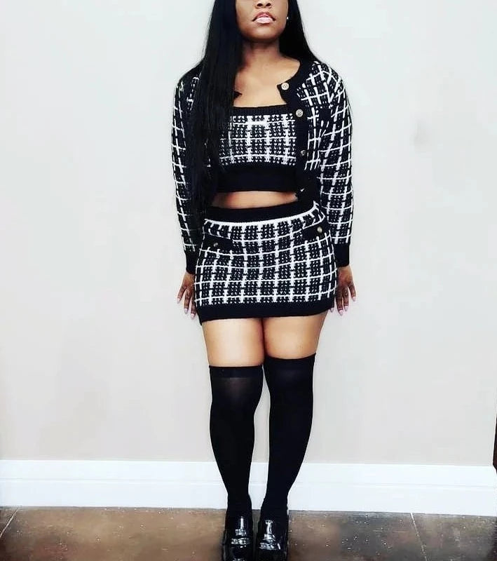 Perfect Attendance Cardigan Skirt Set