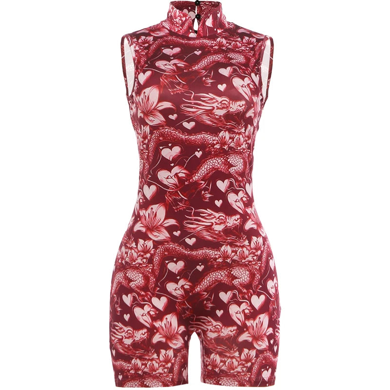 Mein Course Oriental Inspired Shorts Romper