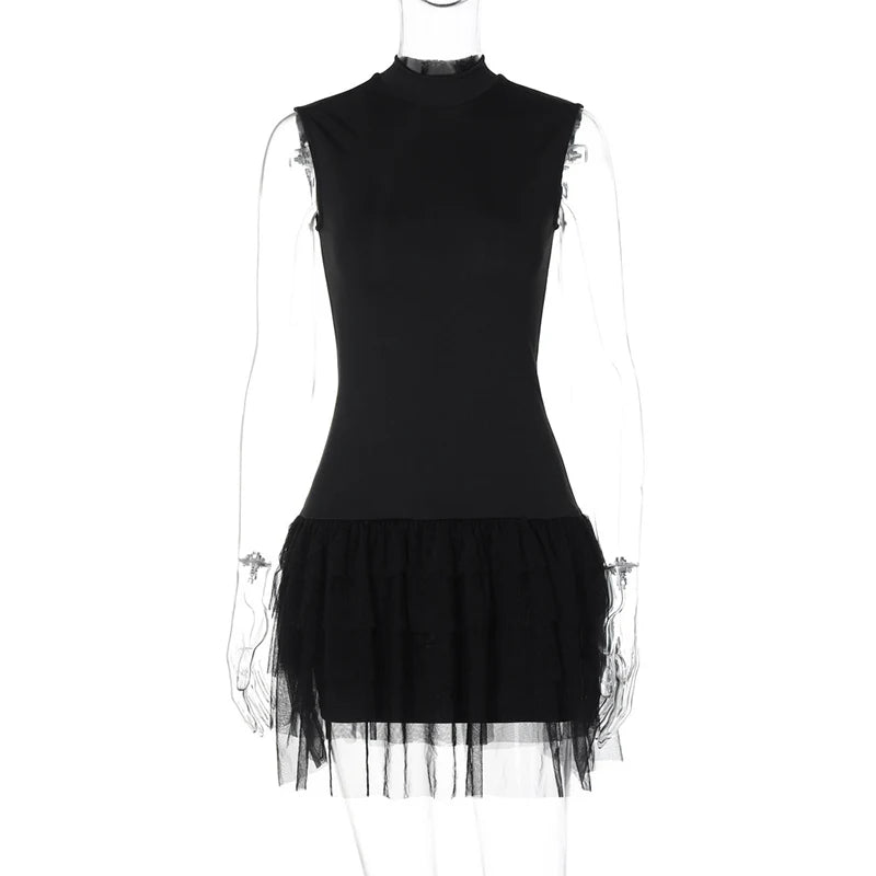 Champagne Nights Lace Trim Cocktail Dress