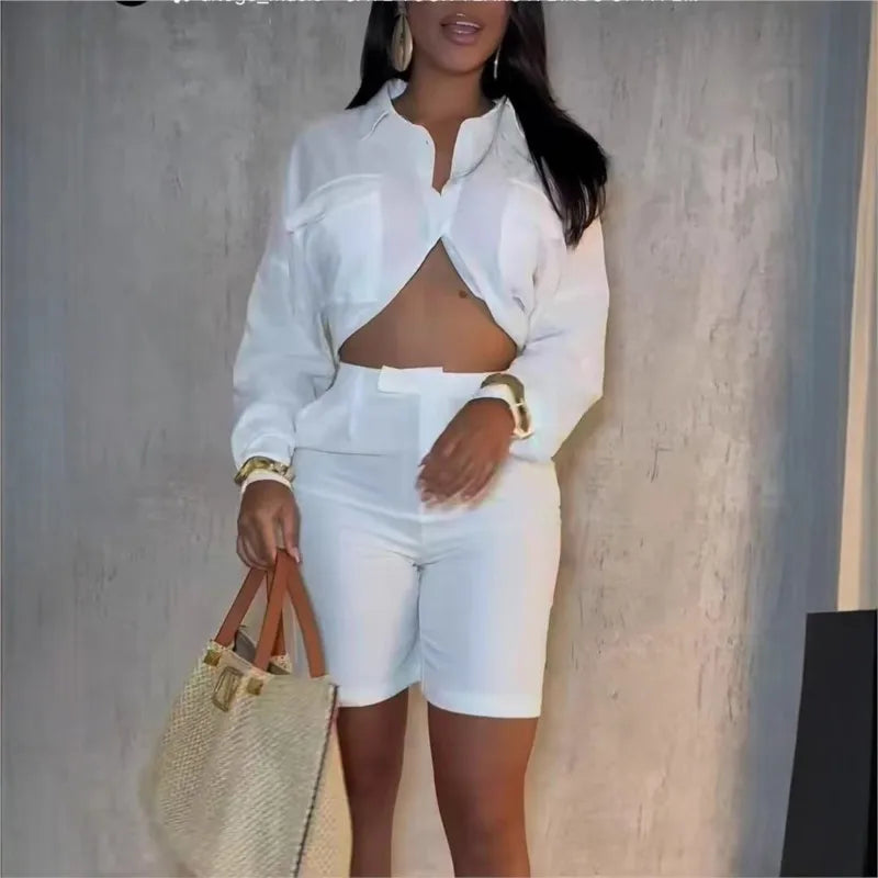 Clean Up Your Act Crop Top + High Waist Shorts Combo
