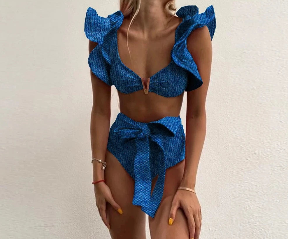 Just Dandy Flower Petal Three Piece Swimsuit