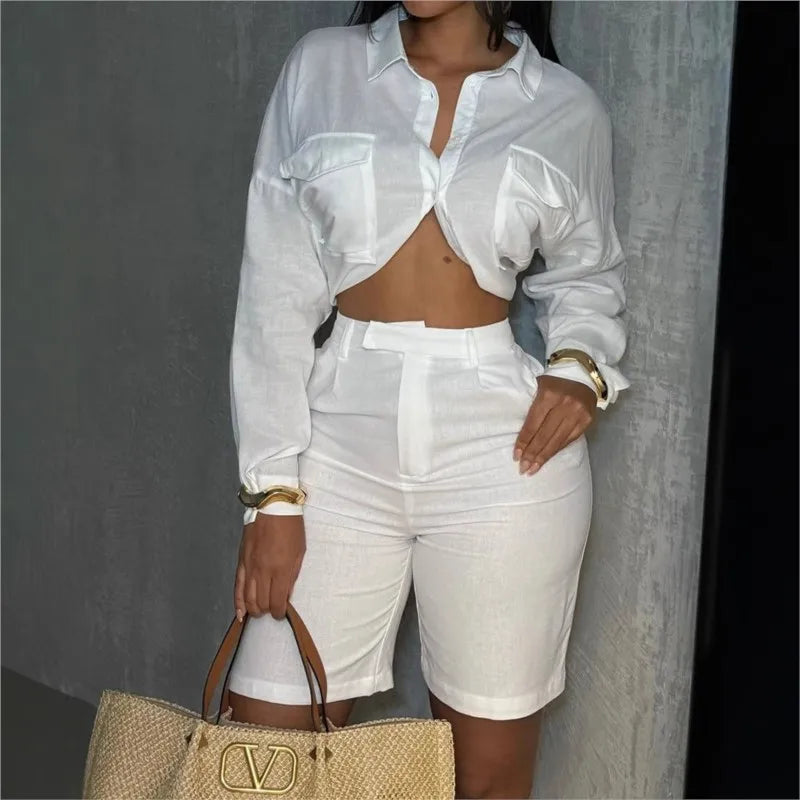 Clean Up Your Act Crop Top + High Waist Shorts Combo