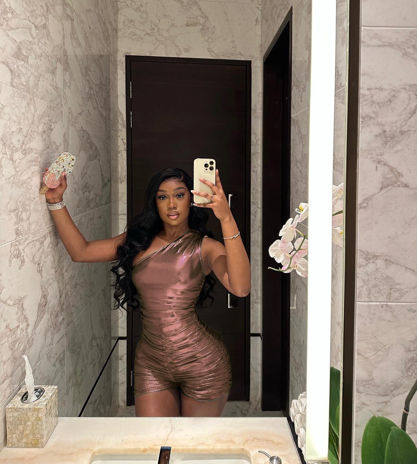 Pop Out Metallic Romper