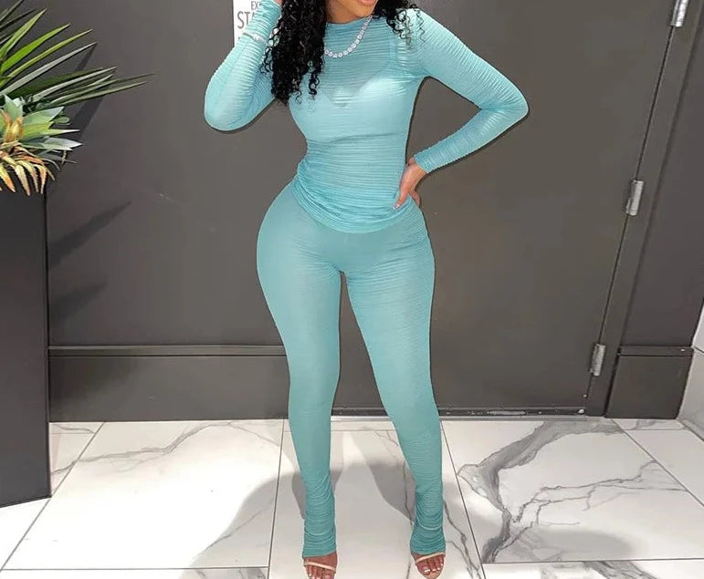 Sunkist Ruched Ankle Pants Set