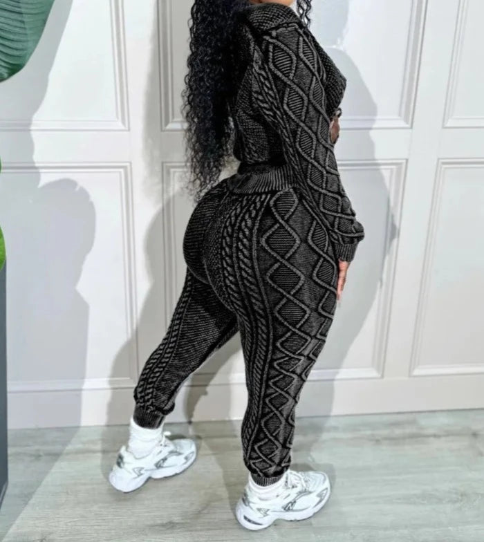 Master Peace Cable Knitted Jogger Set