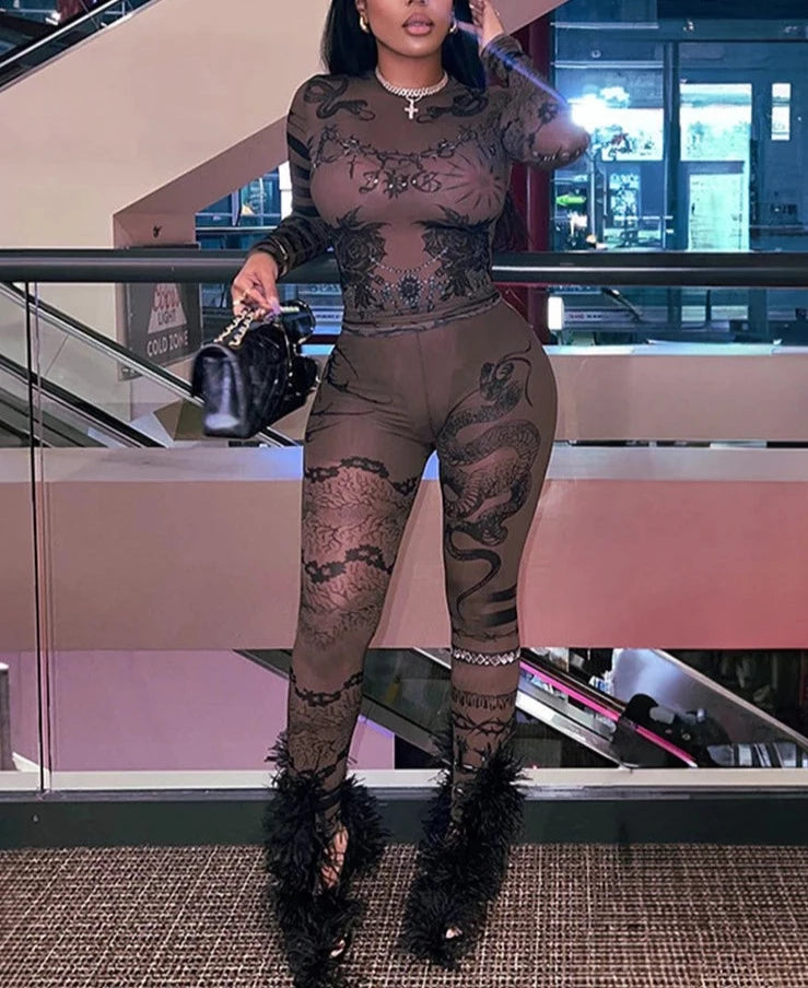 Nostalgia Mesh Pants Set