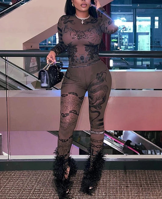 Nostalgia Mesh Pants Set