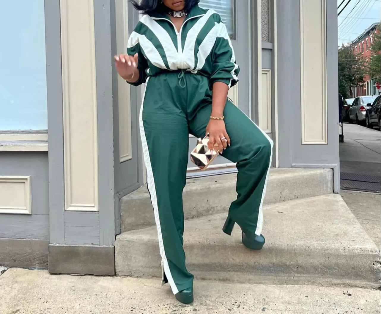 Ms. Motivated Mindset Drawstring Crop Athleisure Set