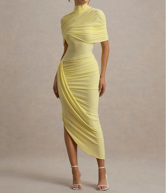 Sweep Me Off My Feet Caped Wrap Dress