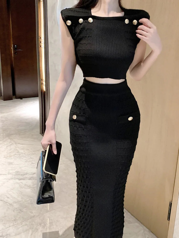 Tea Time Knitted Skirt Set