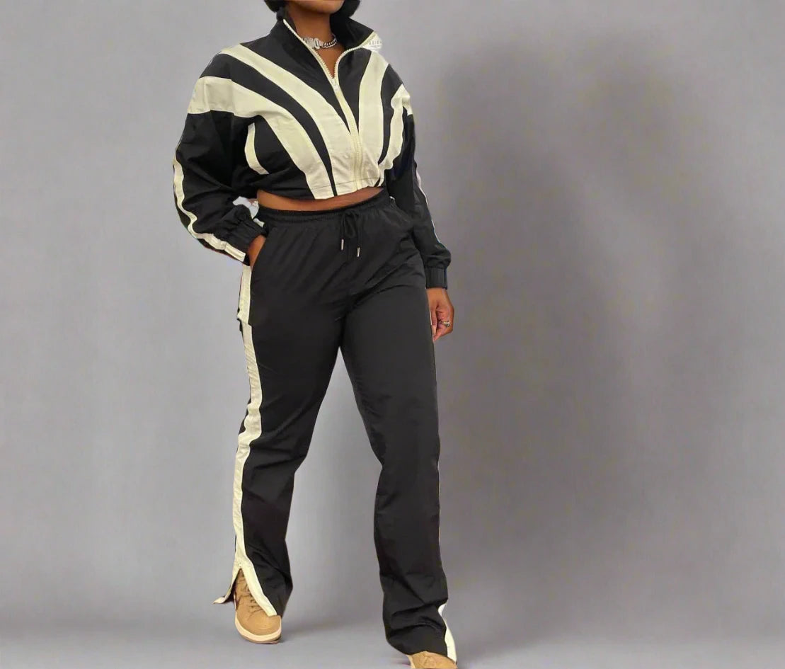 Ms. Motivated Mindset Drawstring Crop Athleisure Set