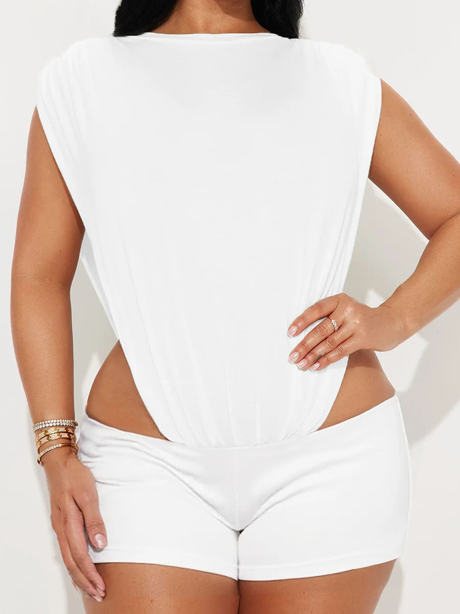 Piece of Work High Cut Body Suit + Mini Shorts Combo