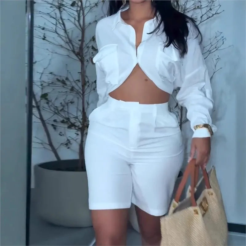 Clean Up Your Act Crop Top + High Waist Shorts Combo