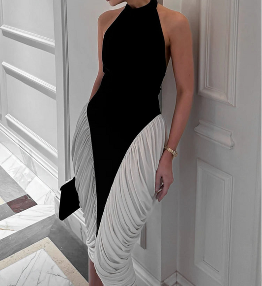 Oh My Posh Draped Halter Midi Dress