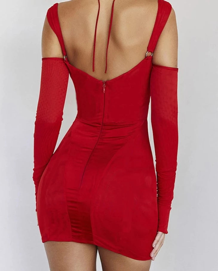 It's Complicated Double Strapped Long Sleeve Mini Dress