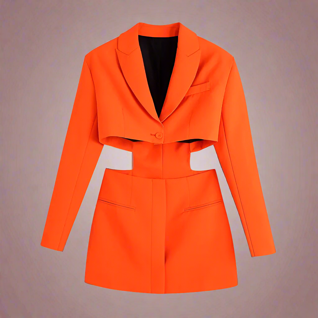 Highlight of the Show Cut Out Open Front Blazer Mini Dress