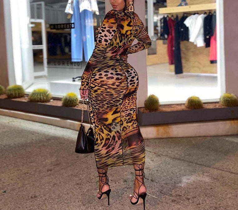 Oh I See Leopard Mesh Maxi