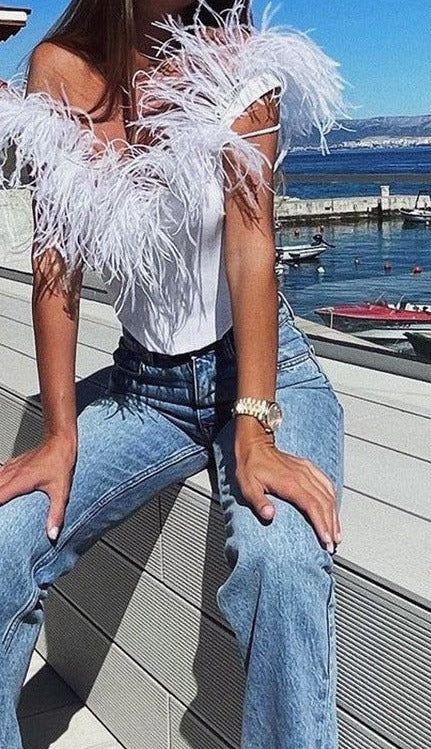 Fly For-Feather Crop Corset