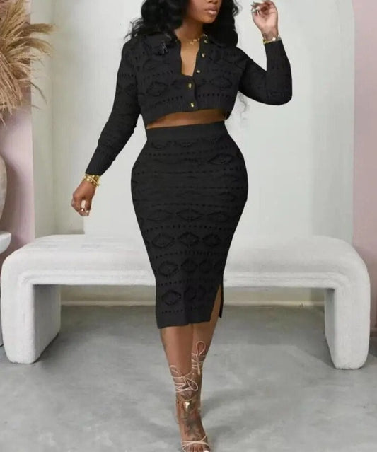 Phenomenal Woman Cardigan Skirt Set