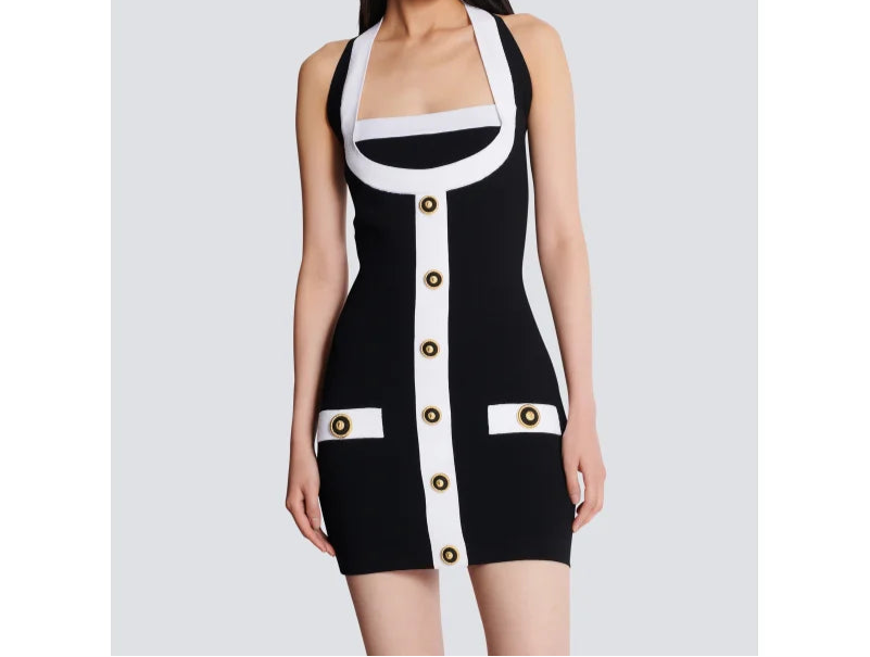 Check the Score Halter Bandage Dress