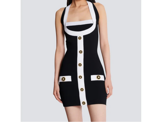 Check the Score Halter Bandage Dress