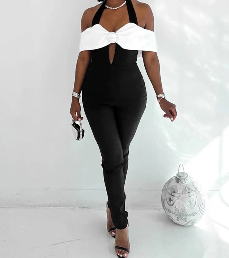 Made For Me Off-The Shoulder Halter Jumpsuit