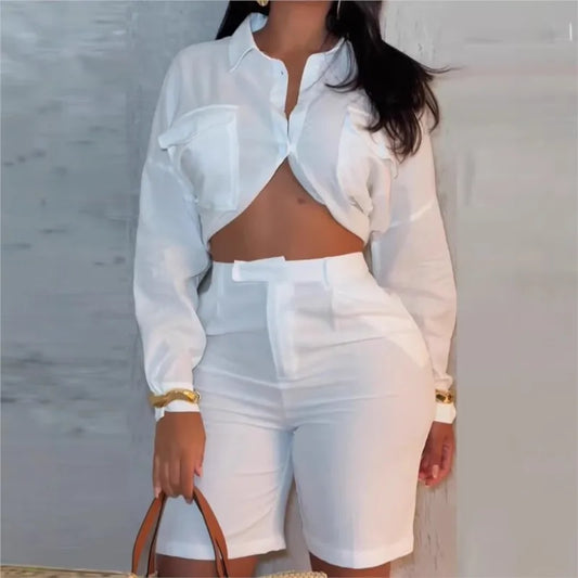 Clean Up Your Act Crop Top + High Waist Shorts Combo
