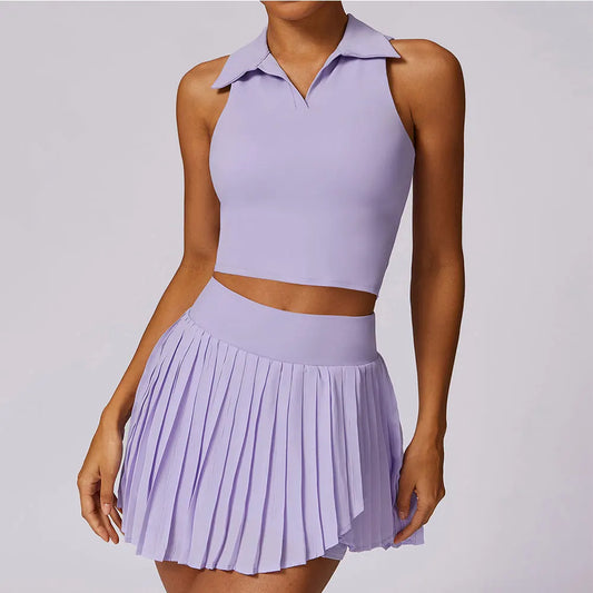 My Turn Pleated Skort Athleisure Set