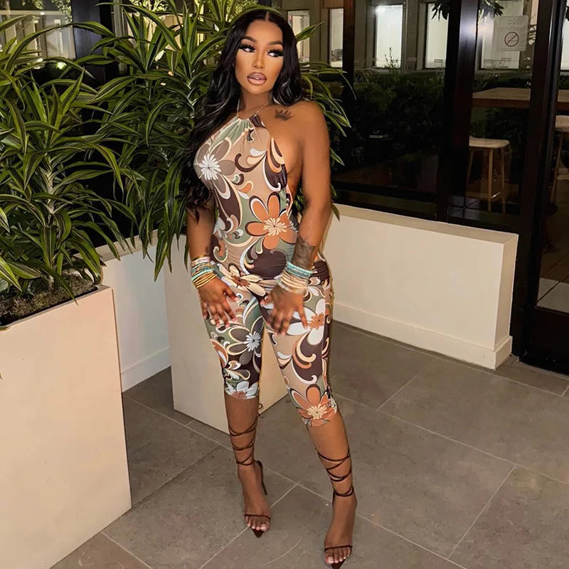 Work Hard Play Hard Halter Jumpsuit Romper