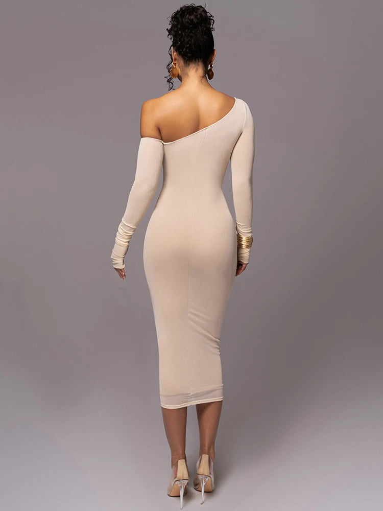 The Finer Things Off the Shoulder Rouched Midi Dress