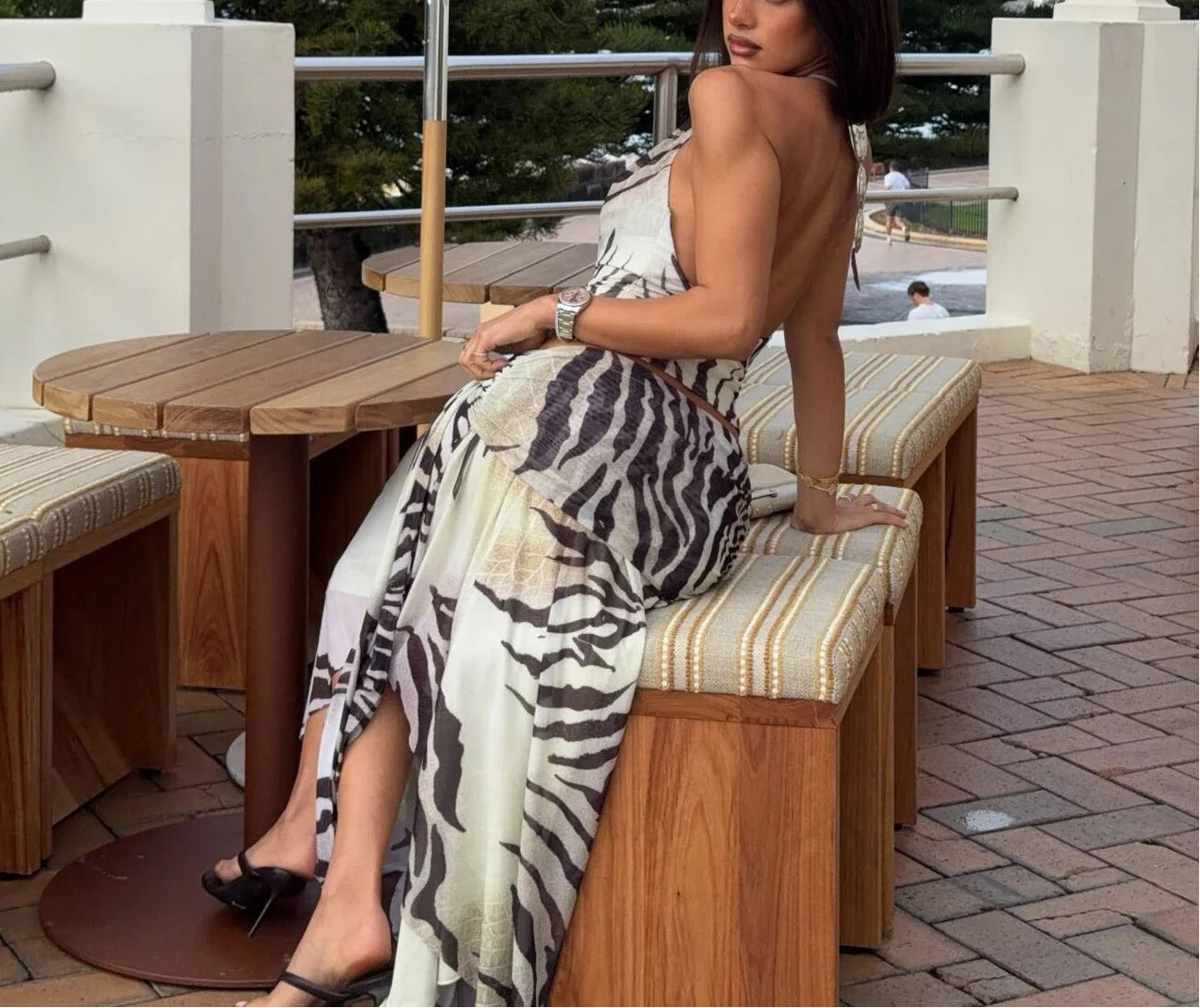 Rendezvous Abstract Animal Print Blouse + Skirt Combo