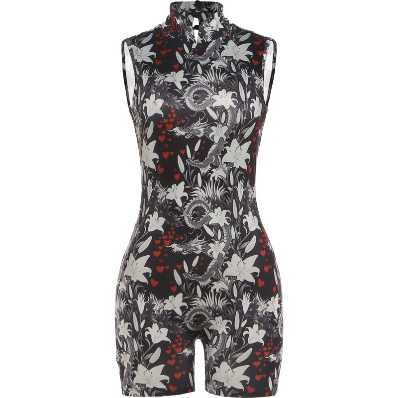 Mein Course Oriental Inspired Shorts Romper