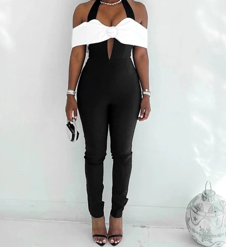 Made For Me Off-The Shoulder Halter Jumpsuit