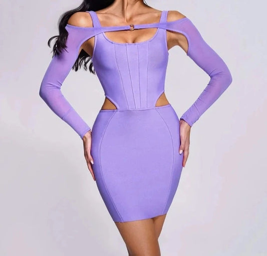 Soft Opening Cut-Out Bandage Dress