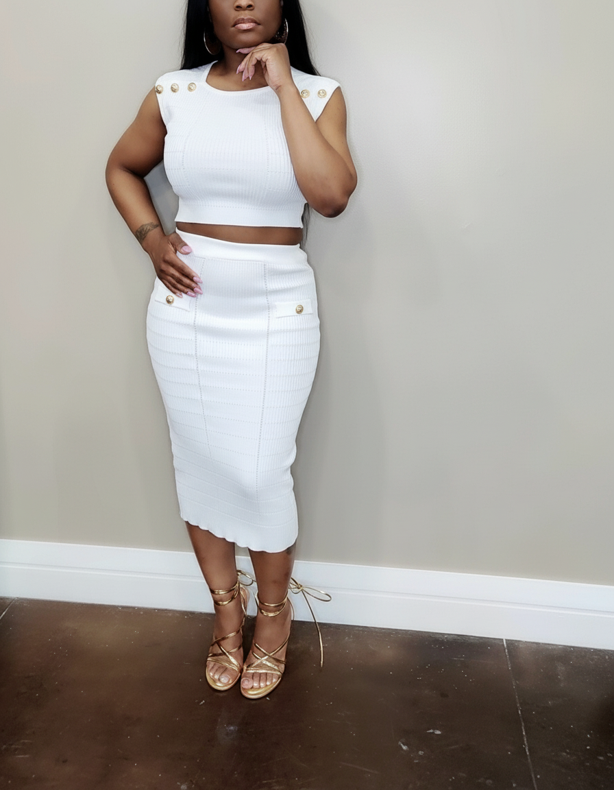 Tea Time Knitted Skirt Set