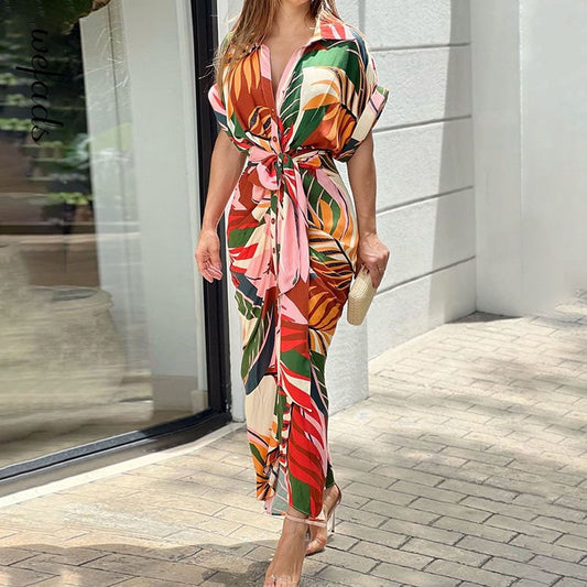 Wild Flower Kimono Wrap Maxi Dress